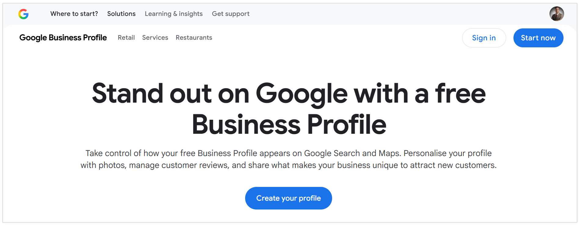 Create GBP profile